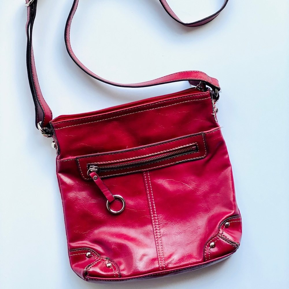 Nine West Red Leather Crossbody Bag